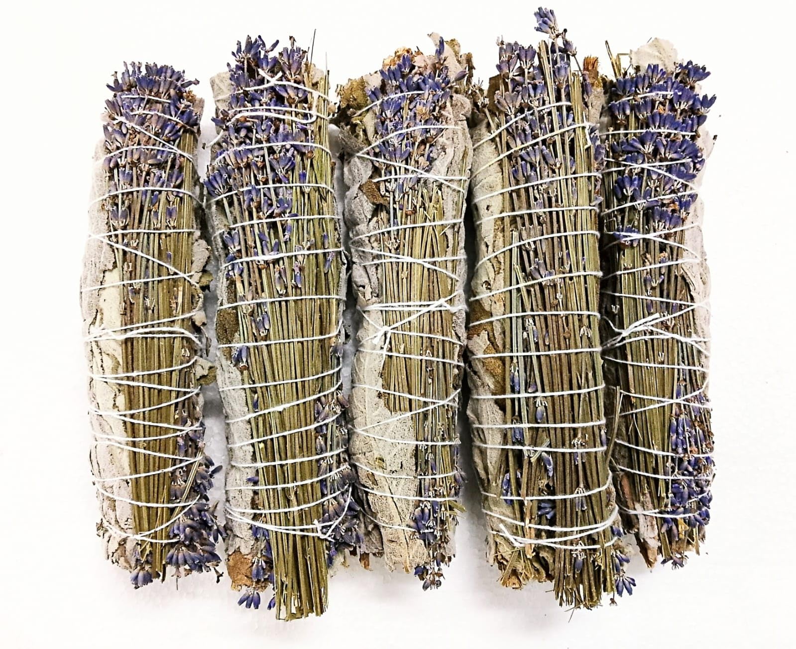 DEVSUDH Premium Organic Himalayan White Sage with Lavender Smudge Sticks | Each Length 16 cm, Weight 35-40 gm, One Side Lavender Sticks (5-10 Grams) | Yoga, Meditation, Reiki, Aromatherapy| (2)