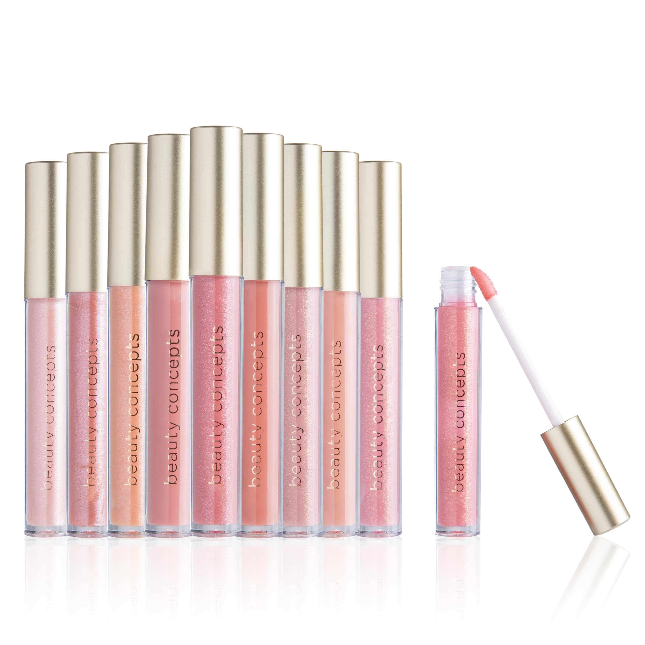 Beauty Concepts Lip Gloss Collection Shimmering Glossy Lip Makeup Set for a Radiant Finish Pink Colors Collection