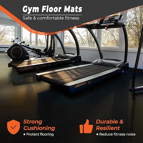 Miniatura 3 de SUPERJARE 24 alfombrillas de goma de 0.4 pulgadas de grosor, 96 pies cuadrados, tapetes de espuma EVA de alta densidad con parte superior de goma,