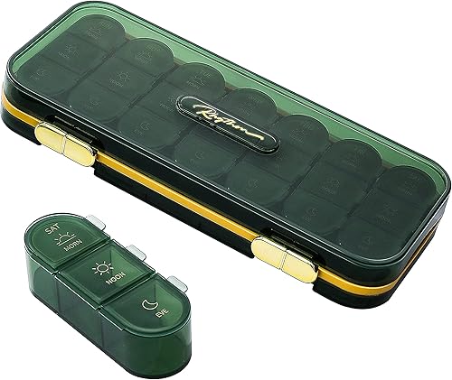 OFODE Organizador semanal de píldoras 3 veces al día, organizador diario de medicina para suplementos vitamínicos, contenedor de píldoras,