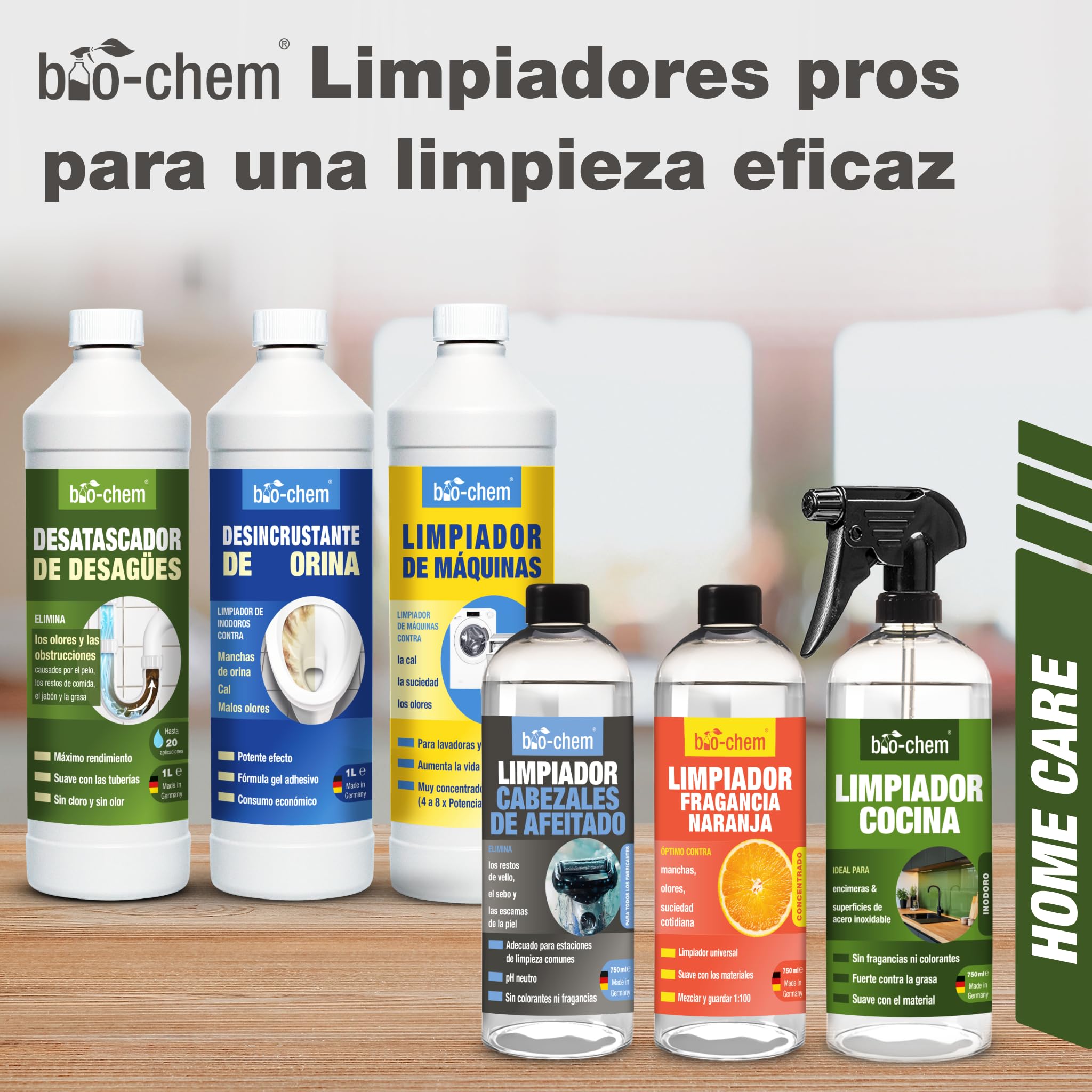 bio-chem Limpiador para cabezales de afeitado 3x 750 ml | Limpiador para cabezales de afeitado para hombres y mujeres - Apto para todas las marcas - Limpieza cabezales de afeitado