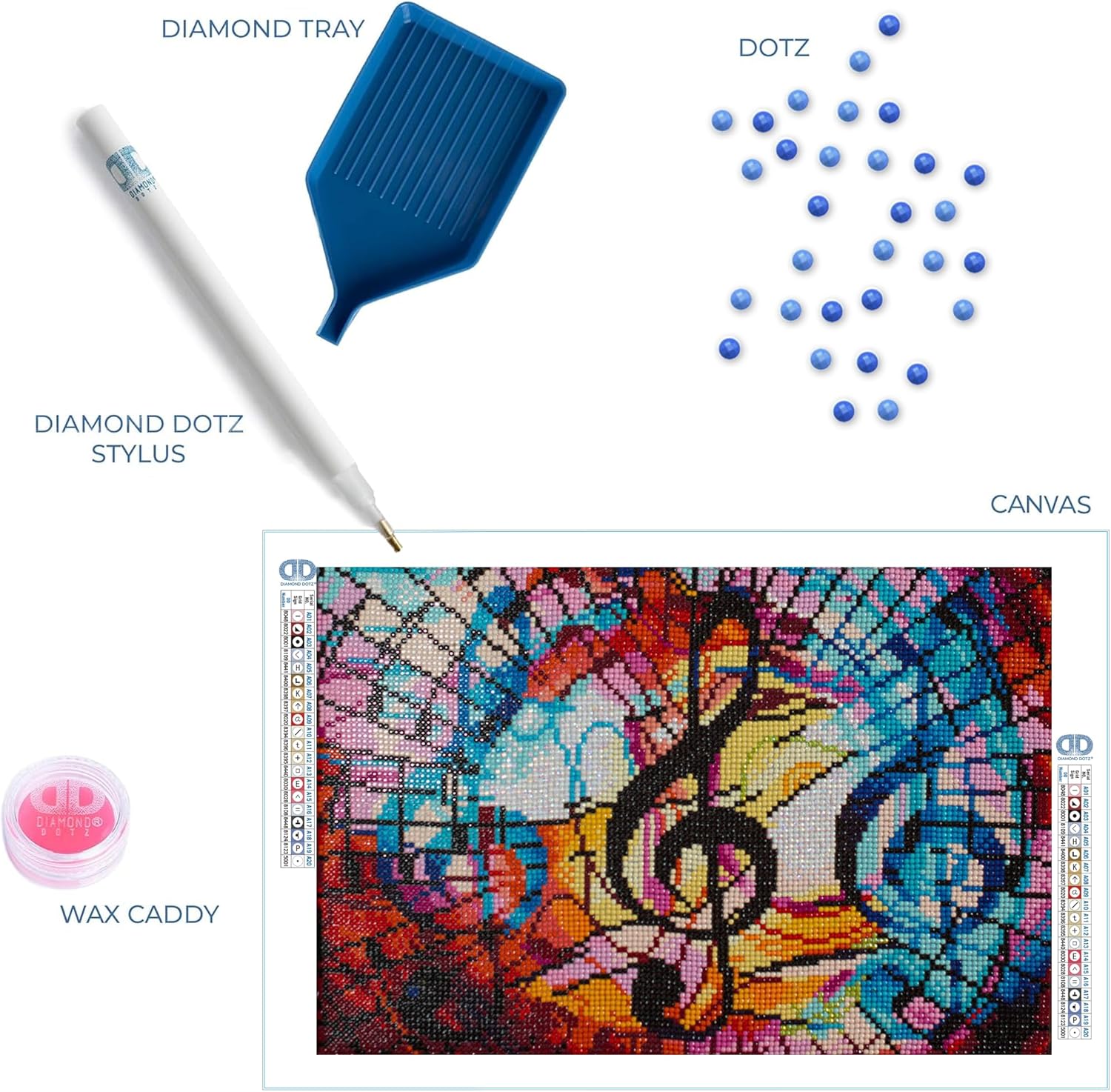 DIAMOND DOTZ Triple Treble Music Diamond Painting Kits for Adults - Diamond Art Kits a Relaxing Creative Craft Kit with Dotz Gems 10.6"x15.7"