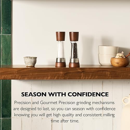 Miniatura 29 de Cole & Mason Derwent - Molinillo de pimienta de precisión gourmet, herramientas recargables para condimentos y especias, ajustes ajustables de Oro