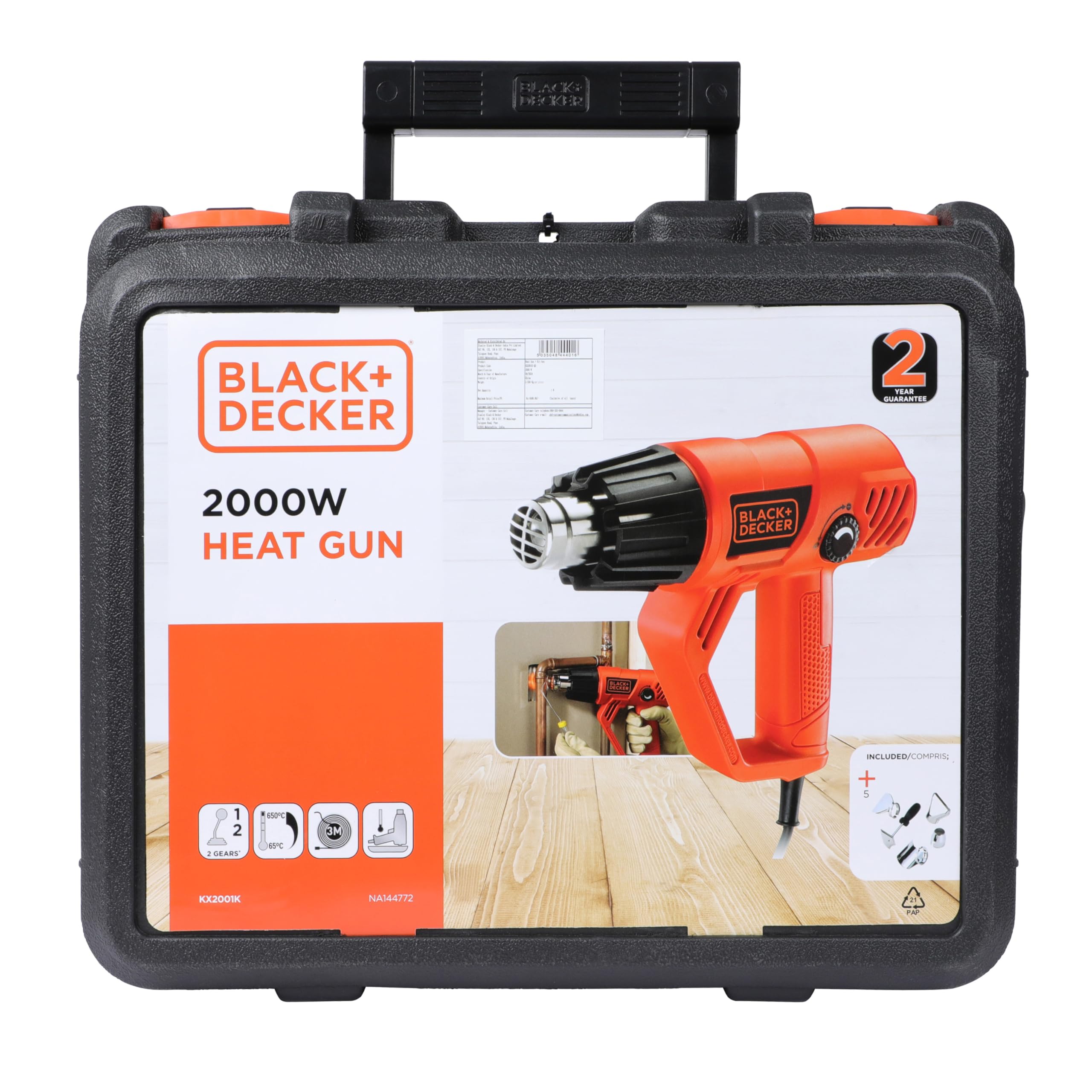 BLACK+DECKER KX2001K Decapador de 2000 W con maletín (230 V)