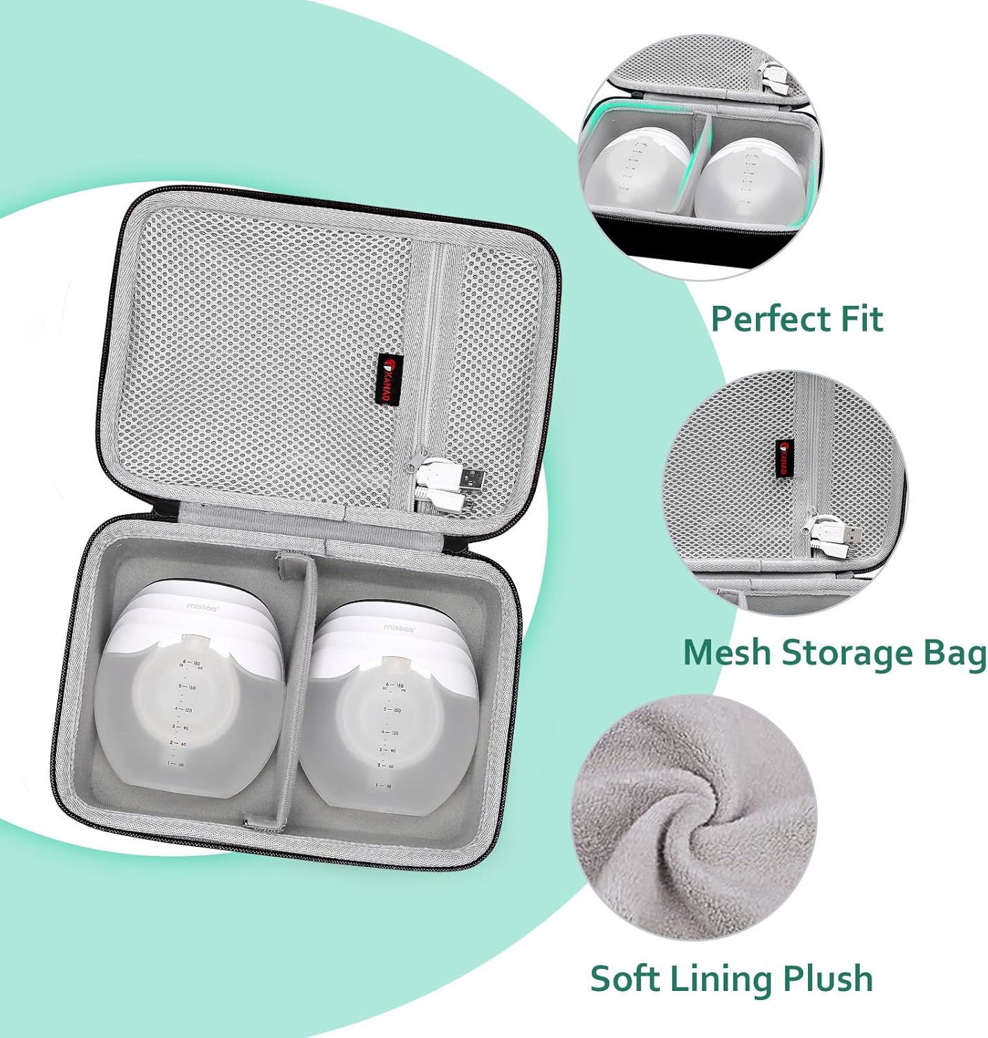 XANAD Hard Case for Momcozy S12 Pro / S12Pro / S9 / Momcousy Wearable Breast Pump Suitable for Storage