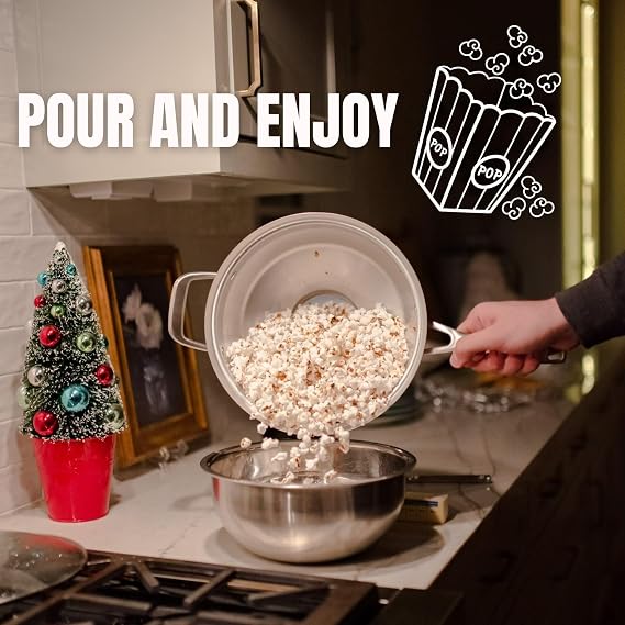 The Grandpopper Popcorn Popper | No-Shake, No-Stir Premium Stovetop Popcorn Maker | Popcorn Pan | Popcorn Pot | Pops Kernels Perfectly Without Burning | Easy Serving