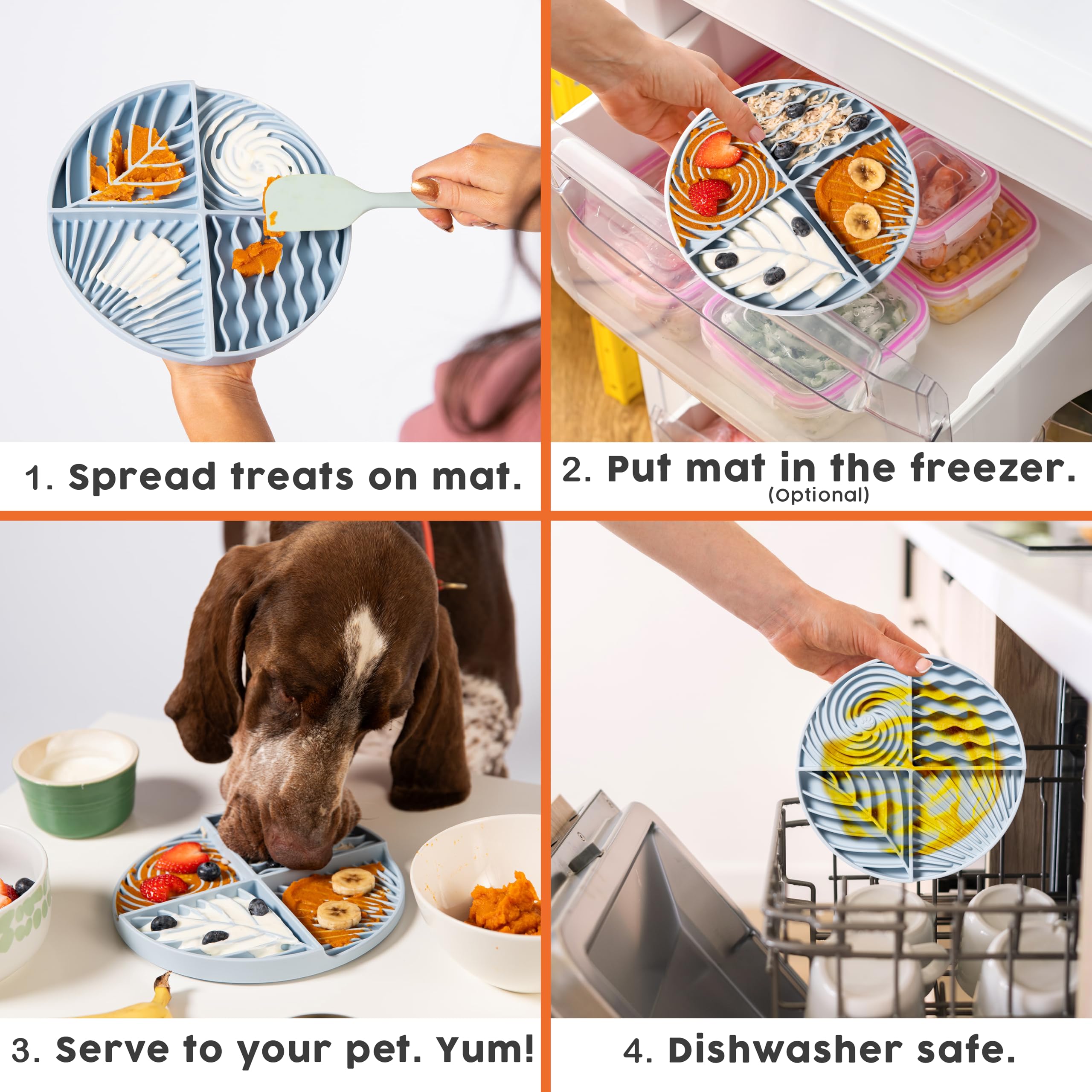 Awoo Paradise – Tapis à lécher en silicone pour chien et chat et mangeoire lente avec ventouses – Antidérapant, passe au lave-vaisselle – Prolonge l'heure des repas pour les mangeurs rapides et réduit