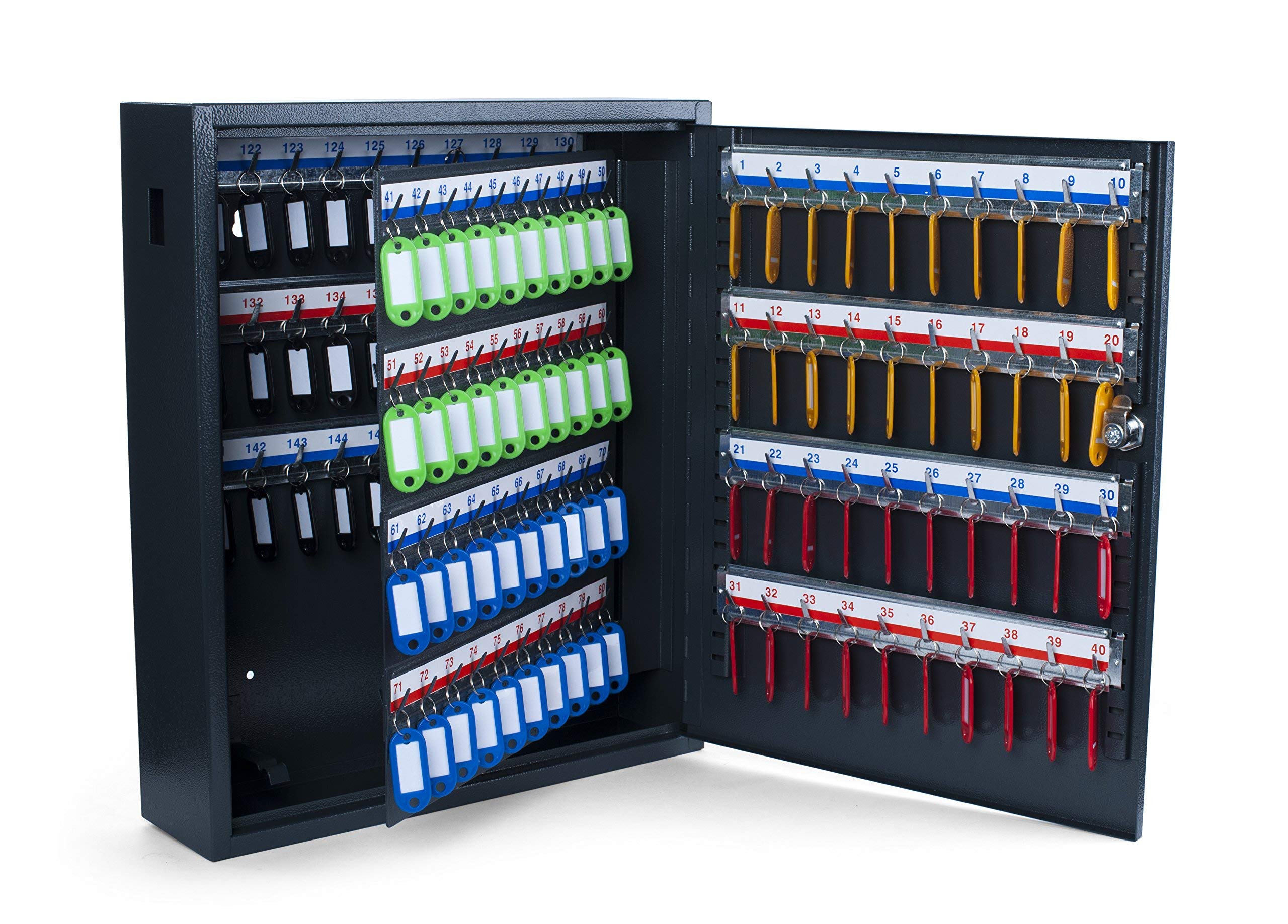 PAVO Deluxe Key Cabinet for 150 keys - Dark Grey, Metal, Dark Grey, 10x38x45 cm