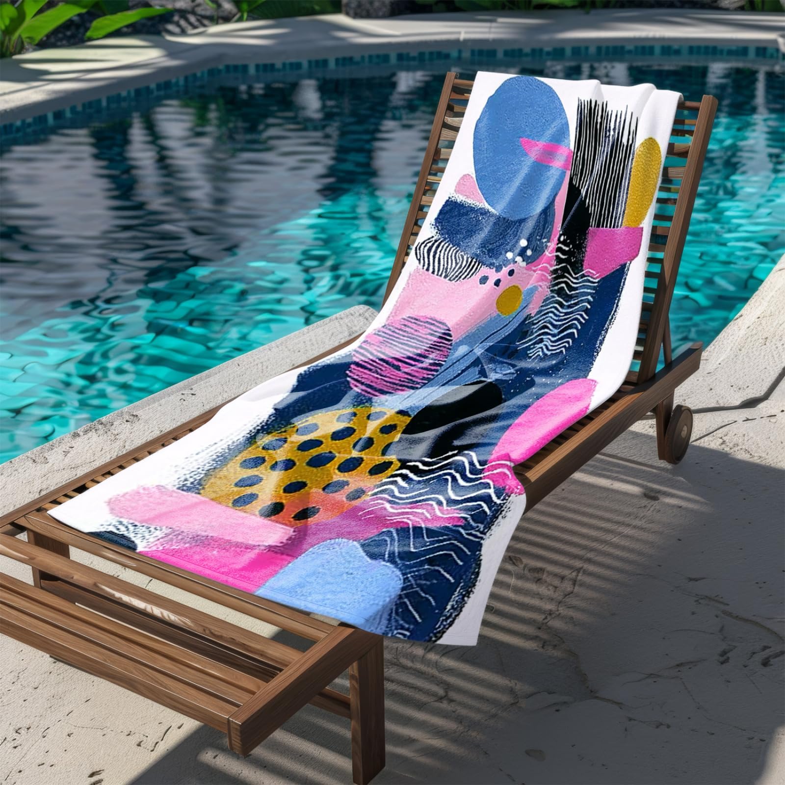 Genérico Toalla Playa 90X180 Patrón Amarillo Rosa Azul Grande Toallas de Playa Microfibra Ligera Secado Rápido Sin Arena para Mujer Hombre Viajes Vacaciones Natación Camping
