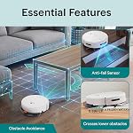 SereneLife Smart Robot Vacuum Cleaner and Mop Combo, App Control, 3 Cleaning Modes, Smart Anti-Fall Sensors, Self-Charging, High Suction Ideal for Pet Hair, Carpet and Hard Floors, White