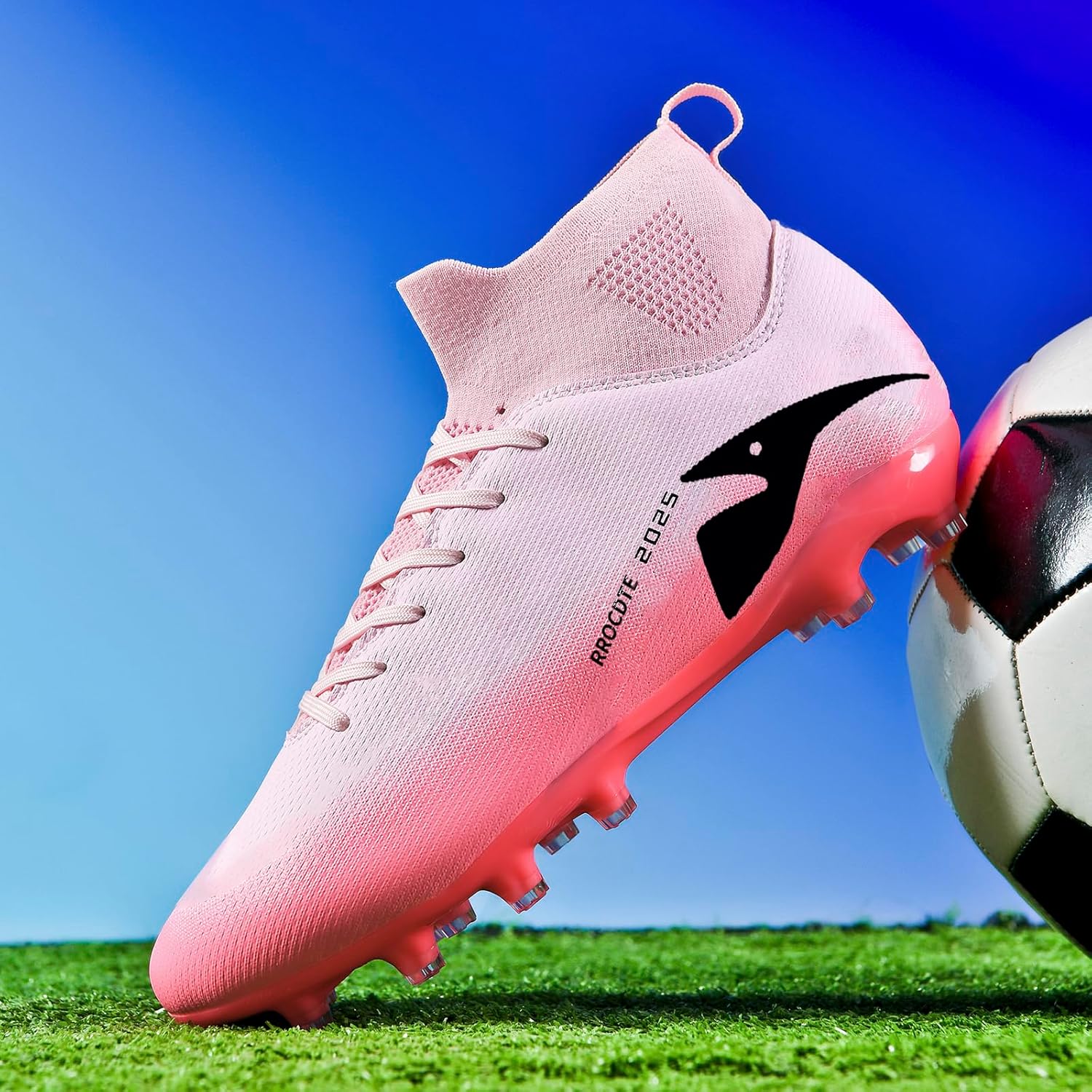 Boys Girls Soccer Shoes Outdoor Firm Ground Athletic Football Cleats for Little/Big Kid