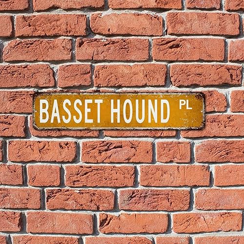 Miniatura 5 de Letreros de calle personalizados de Basset Hound de metal, letreros de camino Shabby Chic Basset Hound para el hogar, habitaciones, dormitorio,