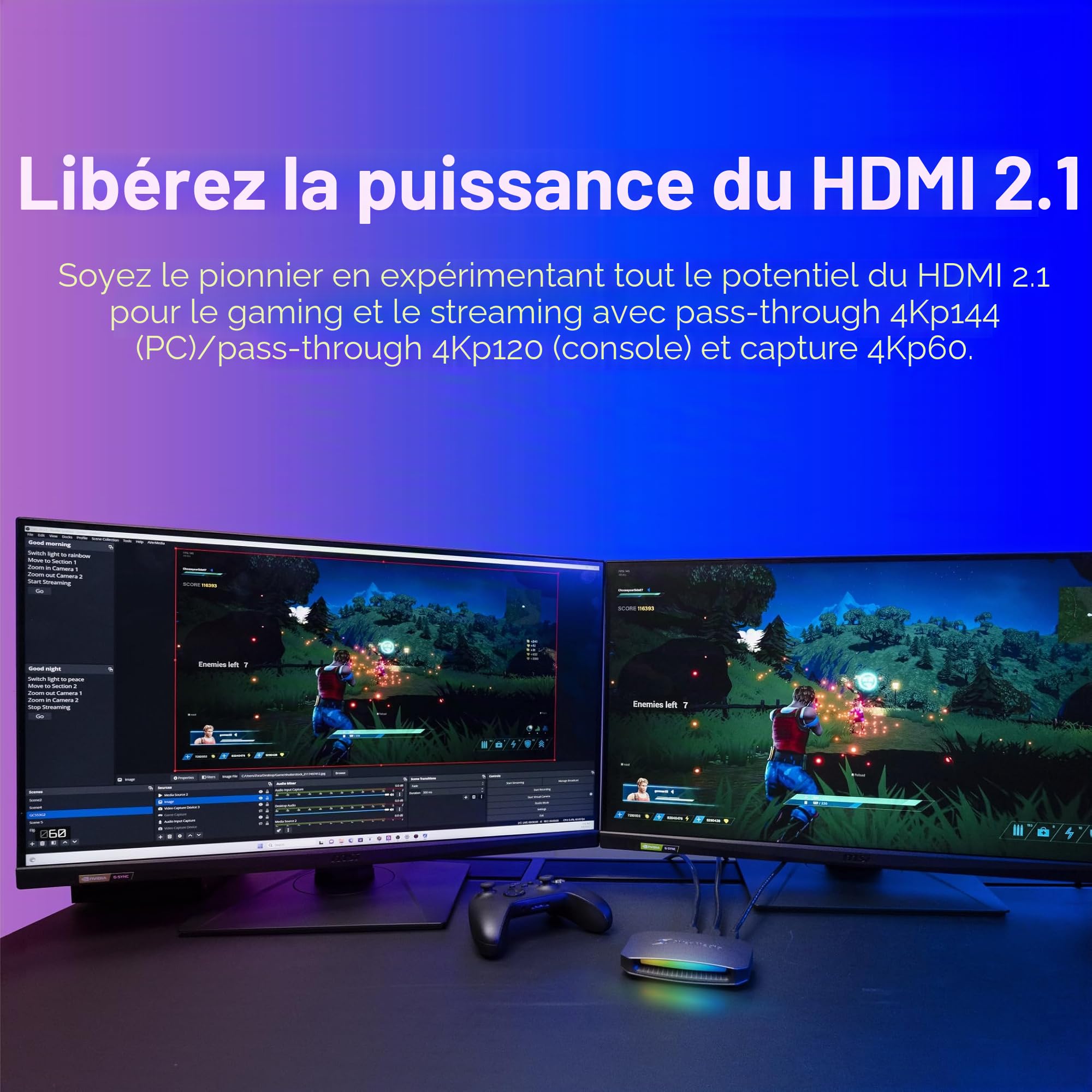 AVerMedia Carte de Capture HDMI 2.1 pour Streaming et Jeu, Prise en Charge VRR et Carte de Capture HDR 4K pour Xbox Series X/S, PS5, Xbox One, PS4, Nintendo Switch-GC553G2 Live Gamer Ultra 2.1