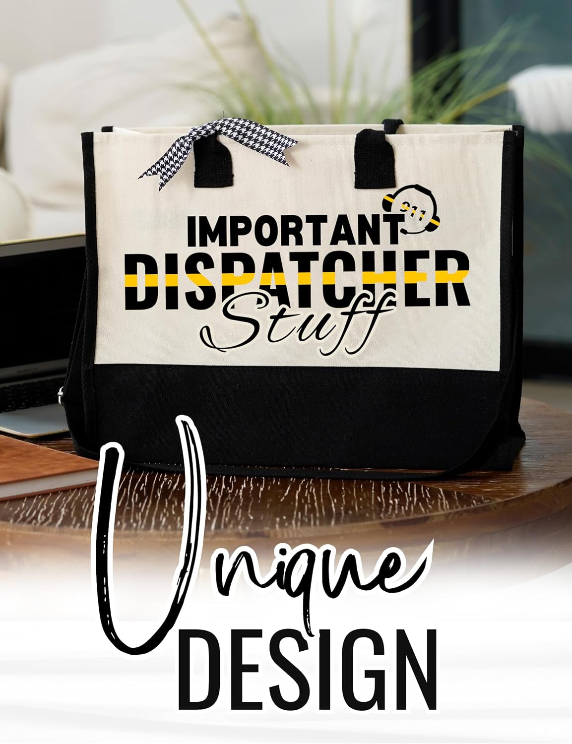 InnoBeta Dispatcher Gifts for Women Canvas Tote Bag on Dispatcher Appreciation Day, Tote with Top Zipper Closure and Shoulder Strap - Important Stuff