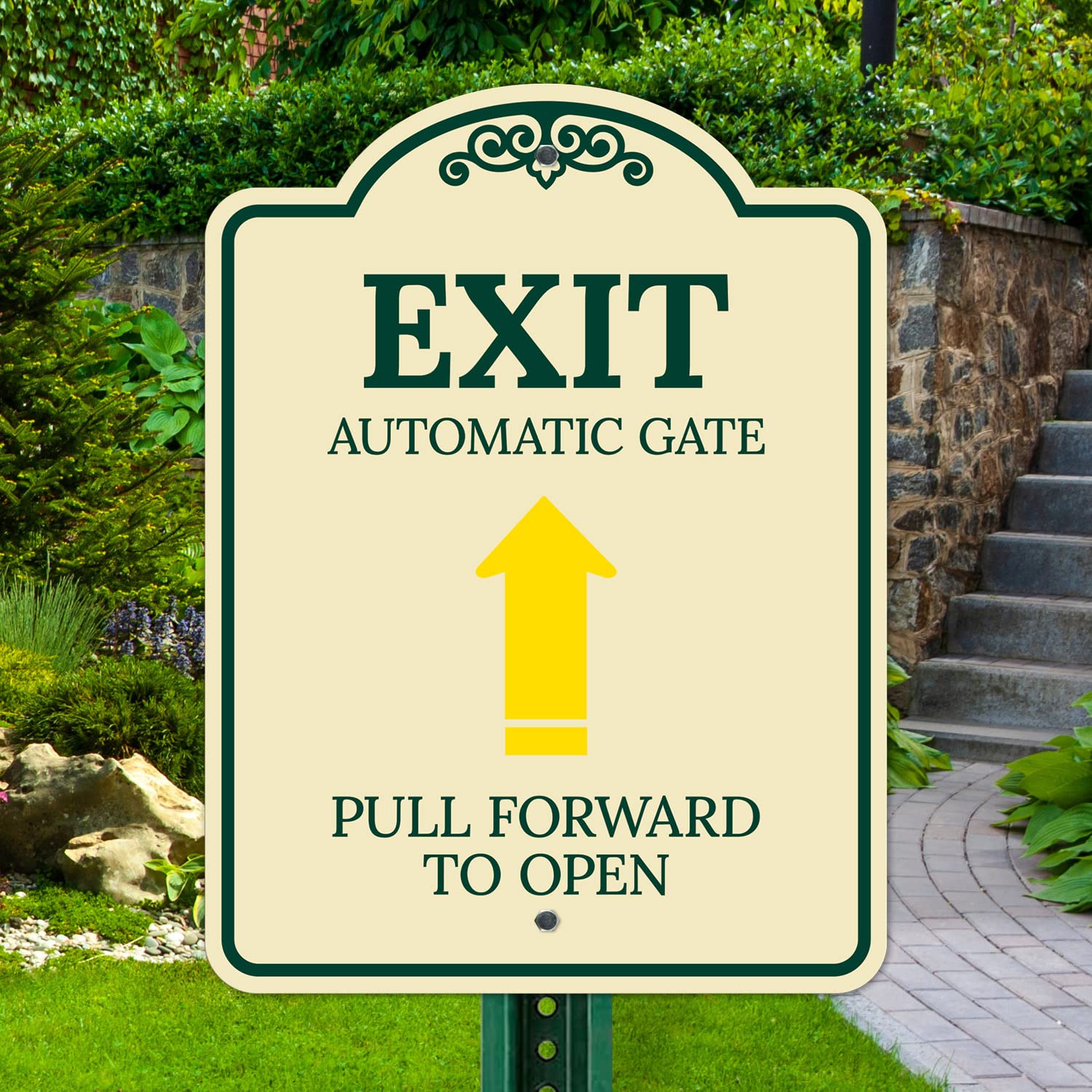Exit Gate Instructions Exit Gate Pull Forward Sign With Arrow ...