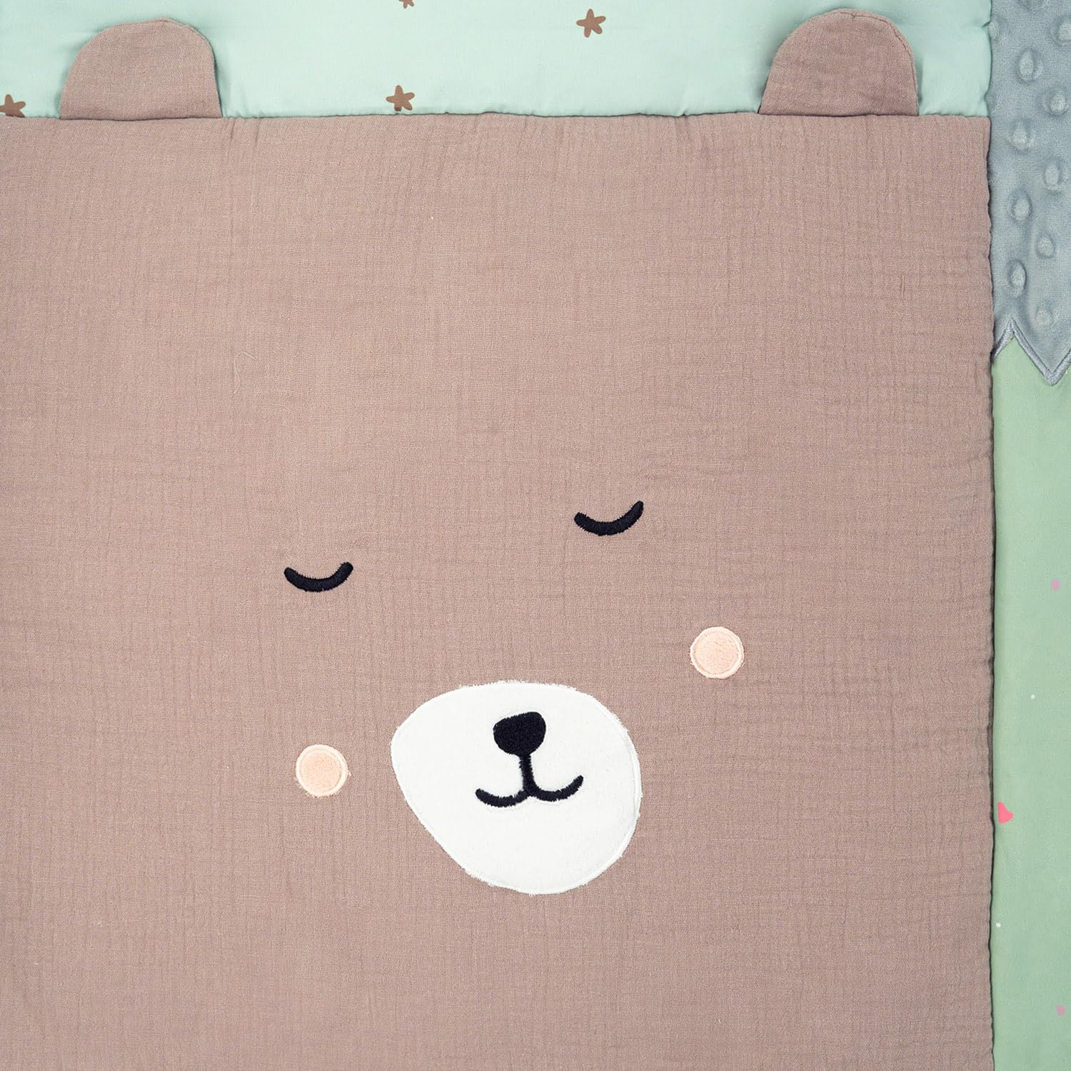 Momi VOLPI Alfombra sensorial para bebés y niños pequeños 120 x 160 cm, Alfombra de Juego y Manta para Gatear para niñas y niños, Plegable en una Bolsa con Asas de Transporte