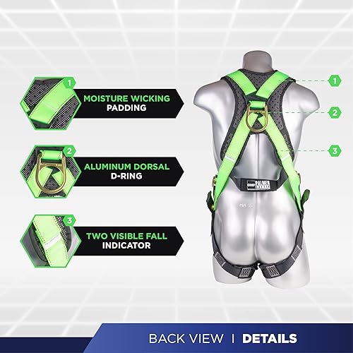 Miniatura 10 de Palmer Safety Kit de arnés de seguridad de protección contra caídas I arnés de construcción  varios cordones  extensor de anillo en D