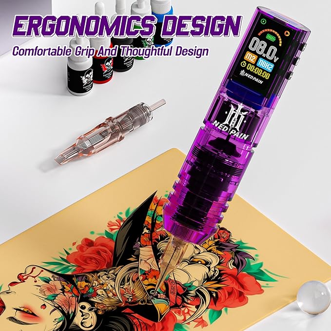 Kit Máquina Tatuar Pen Rotativa Pantalla 1.47 Pulgadas 10V 1 miniatura 3