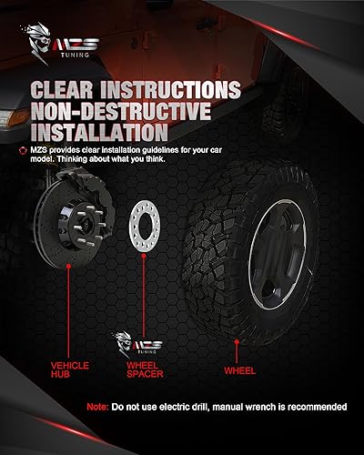 Miniatura 6 de MZS Espaciadores de rueda de 5 x 114.3, 0.25 pulgadas de grosor, 5 x 4.5 - Paso de rosca M12x1.25 compatible con 300ZX 350Z 370Z  Altima  G35 G37