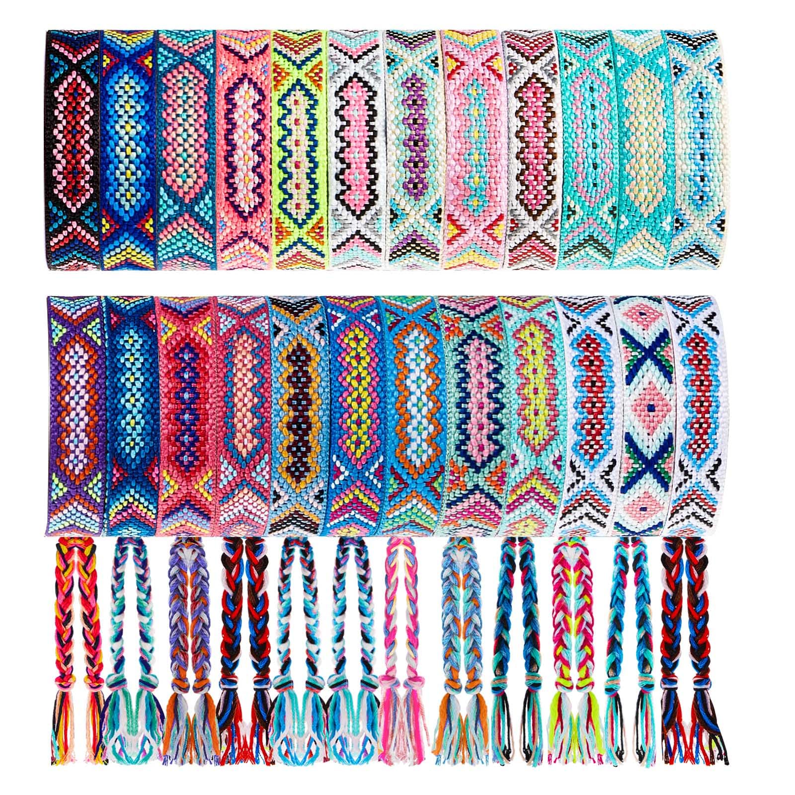 Carykon 12 Bracciali Dell'Amicizia In Tessuto Nepal - Regolabili Con Nodo Scorrevole - Colori Misti - 6
