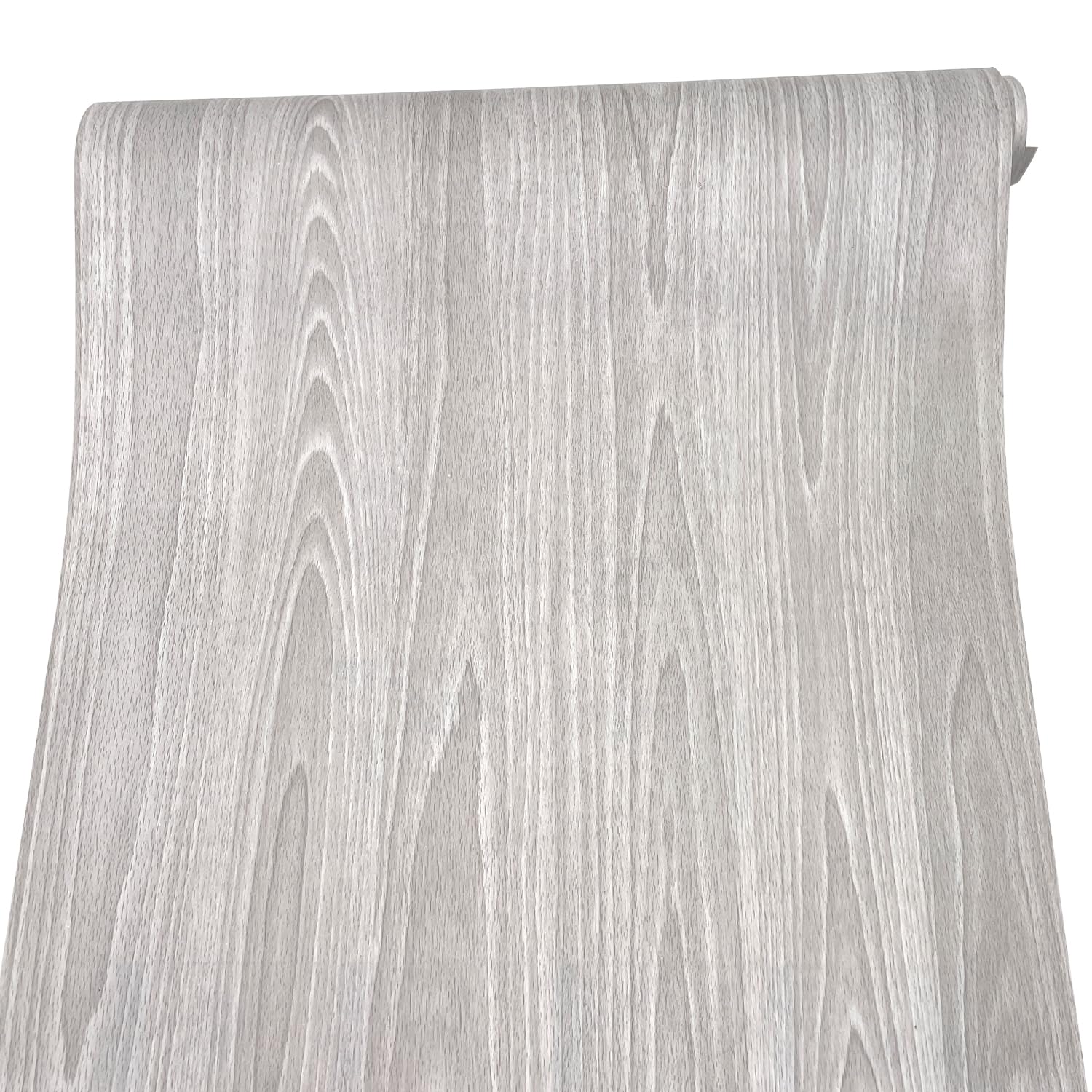 LovingWay 14.8 feet Wallpaper Roll Light Grey Wood Grain Shelf and Drawer Liner 17.7x177 Inch Self-Adheive PVC Home Shop Furnitures Christmas New Year Decor