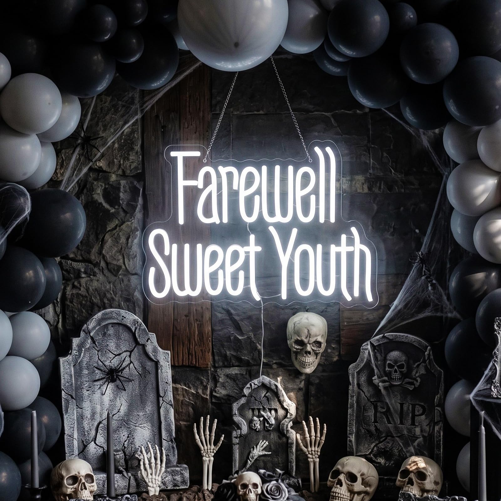 Zhengmy Farewell Sweet Youth Neon Sign for Wall Decor USB Powered for Birthday Party Supplies Battery Powered Glowing Alphabet Letter Happy Party LED Light for Farewell Theme Night Bar Backdrop Decor โ image 1
