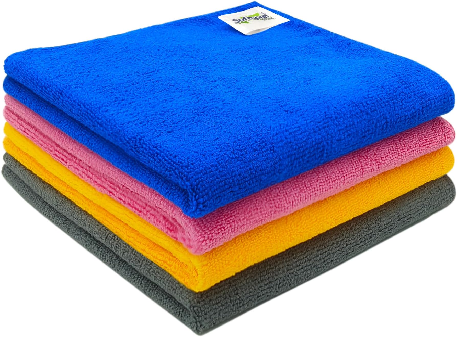 - Microfiber Cleaning Cloths, 340gsm 40X40cm 4pcs Multi-Colour! Highly Absorbent Lint and Streak Free Multi-Purpose Wash Cloth for Kitchen Window Stainless Steel Silverware.