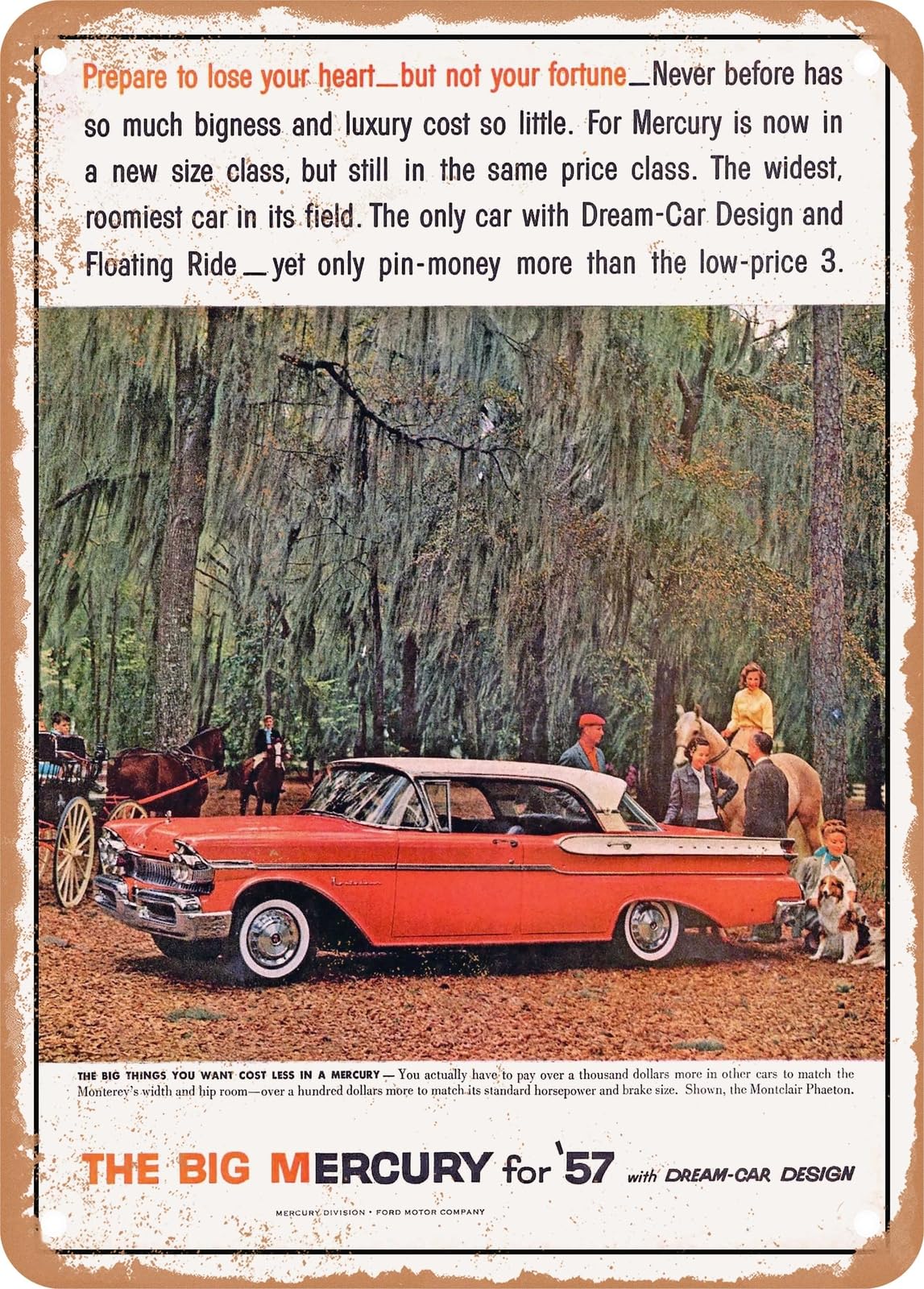METAL SIGN - 1957 Mercury Montclair Phaeton Sedan Vintage Ad home decor