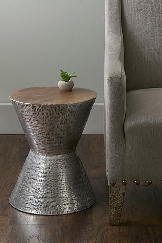 Miniatura 3 de EAST at MAIN Lupton - Mesa decorativa, 14 x 14 x 18 pulgadas, color plateado