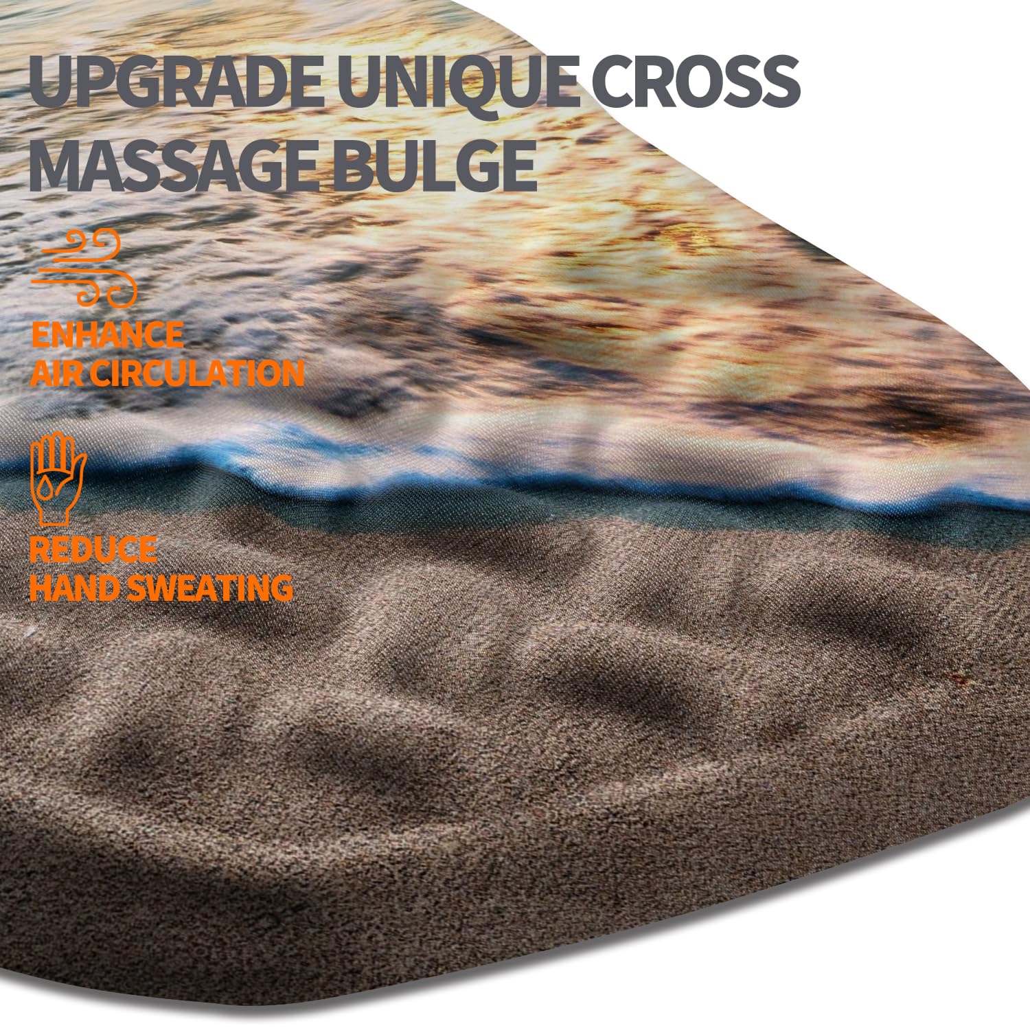 Tappetino per mouse ergonomico con supporto per il polso con massaggio incrociato, poggiapolsi in memory foam integrato, per alleviare il dolore al tunnel carpale (30,5 x 20,3 cm, Sunrise