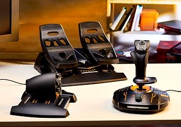 Thrustmaster T16000M FCS Flight Pack - Complete Flight Control System with Joystick, Throttle, and Rudder Pedals, Featuring H.E.A.R.T HallEffect AccuRate Technology for PC | Advanced Flight sim, 16 and 14 programmable buttons, precise and smooth throttle, high precision rudder pedals, Hall effect
