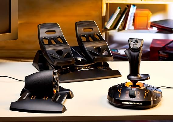 Thrustmaster T16000M FCS Flight Pack - Complete Flight Control System with Joystick, Throttle, and Rudder Pedals, Featuring H.E.A.R.T HallEffect AccuRate Technology for PC | Advanced Flight sim, 16 and 14 programmable buttons, precise and smooth throttle, high precision rudder pedals, Hall effect