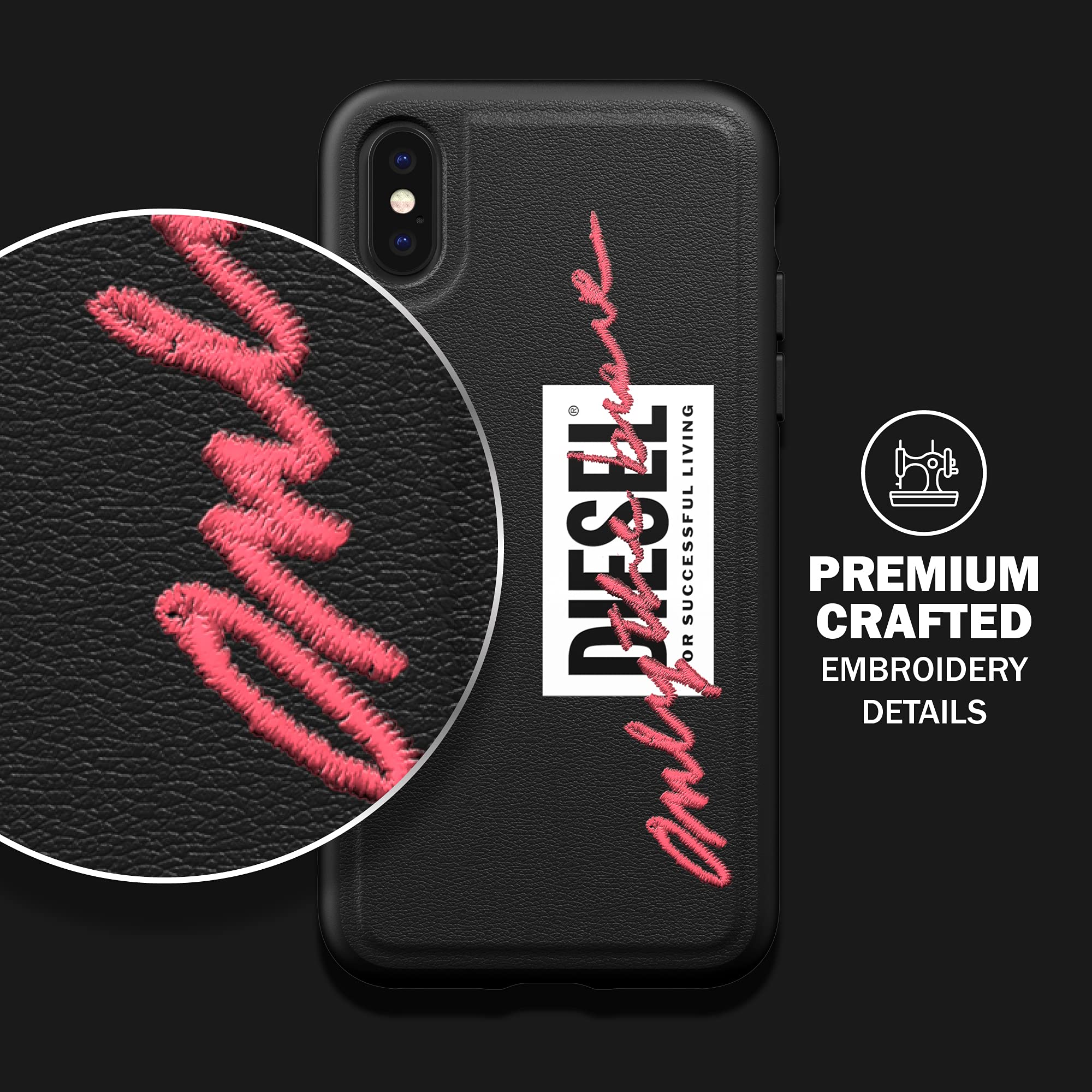 Amazon.co.jp: DIESEL iPhone X/Xs ケース 刺繍ディテール FW20