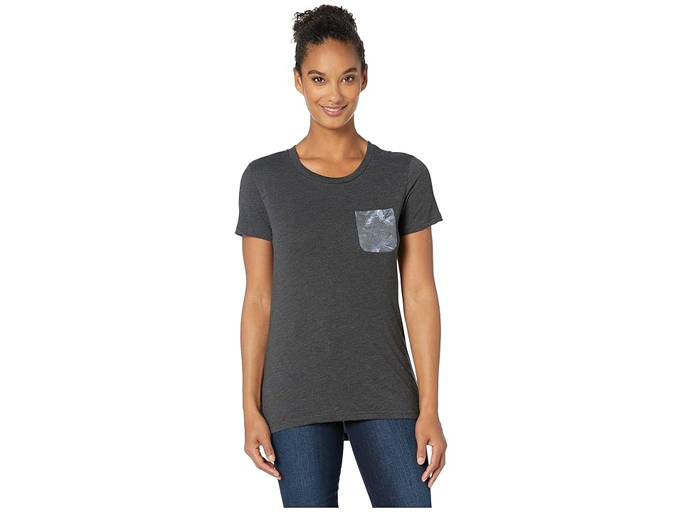 

tentree Palmy All Over Print Pocket Tee (Meteorite) Women's T Shirt, Gray