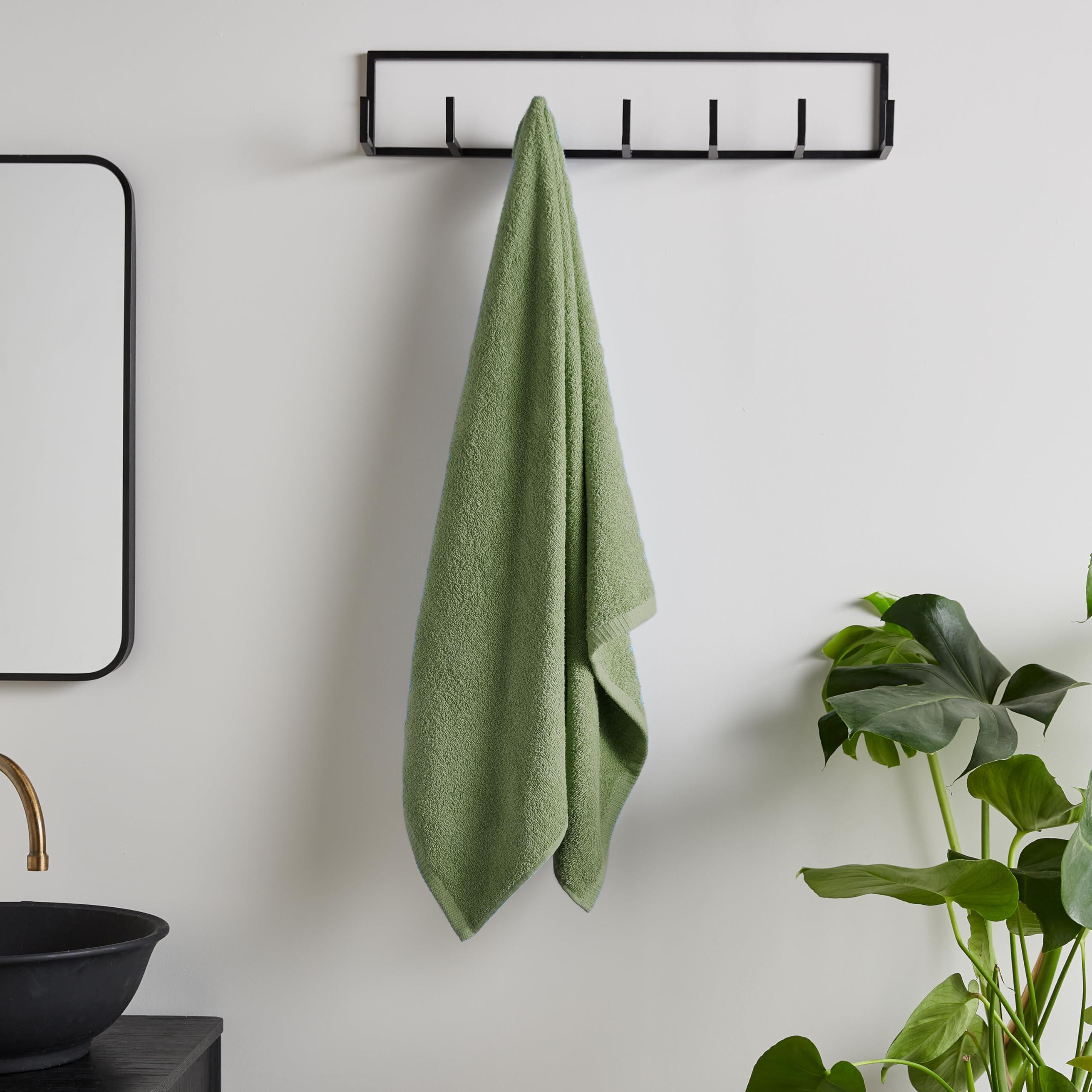 Rackhams Green Quick Dry Cotton Towel Sage - Bath Towel - Sage