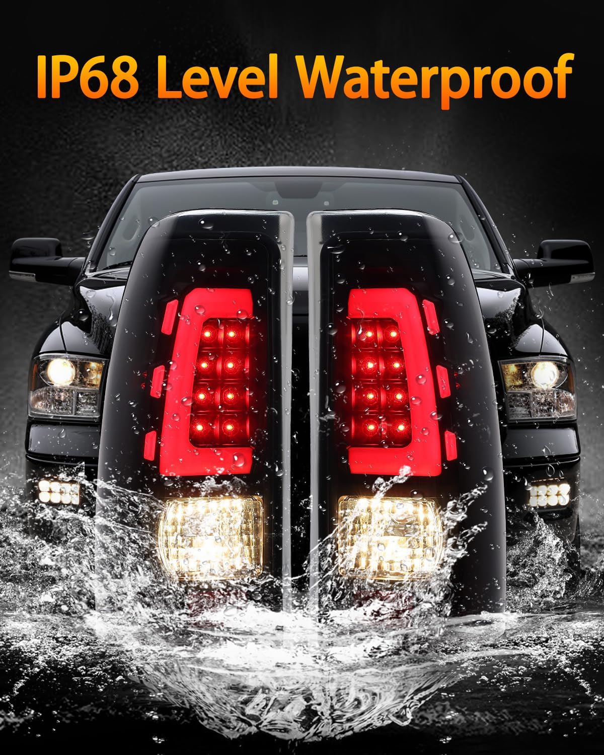 OKLPF LED Tail Lights Compatible With 1999-2006 Chevy Silverado 1500 2500,01-06 Silverado 1500HD 2500HD 3500,99-02 GMC Sierra 1500 2500 3500 Pickup,Replace Smoked Rear Brake Taillights Assembly