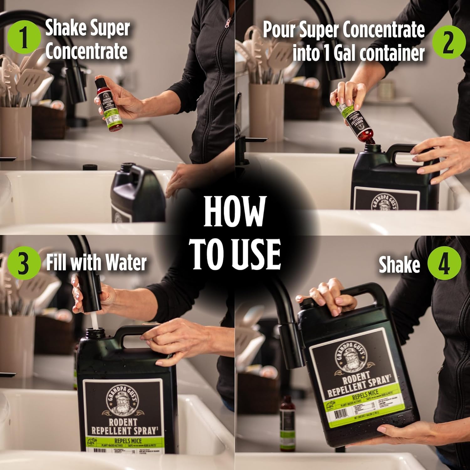 Grandpa Gus's Super Concentrate Rodent Repellent, 4 oz Makes 1 Gallon, Natural Peppermint Oil Spray, Humane Mice & Rats Control for Home & Garden, 4 oz - Image 5