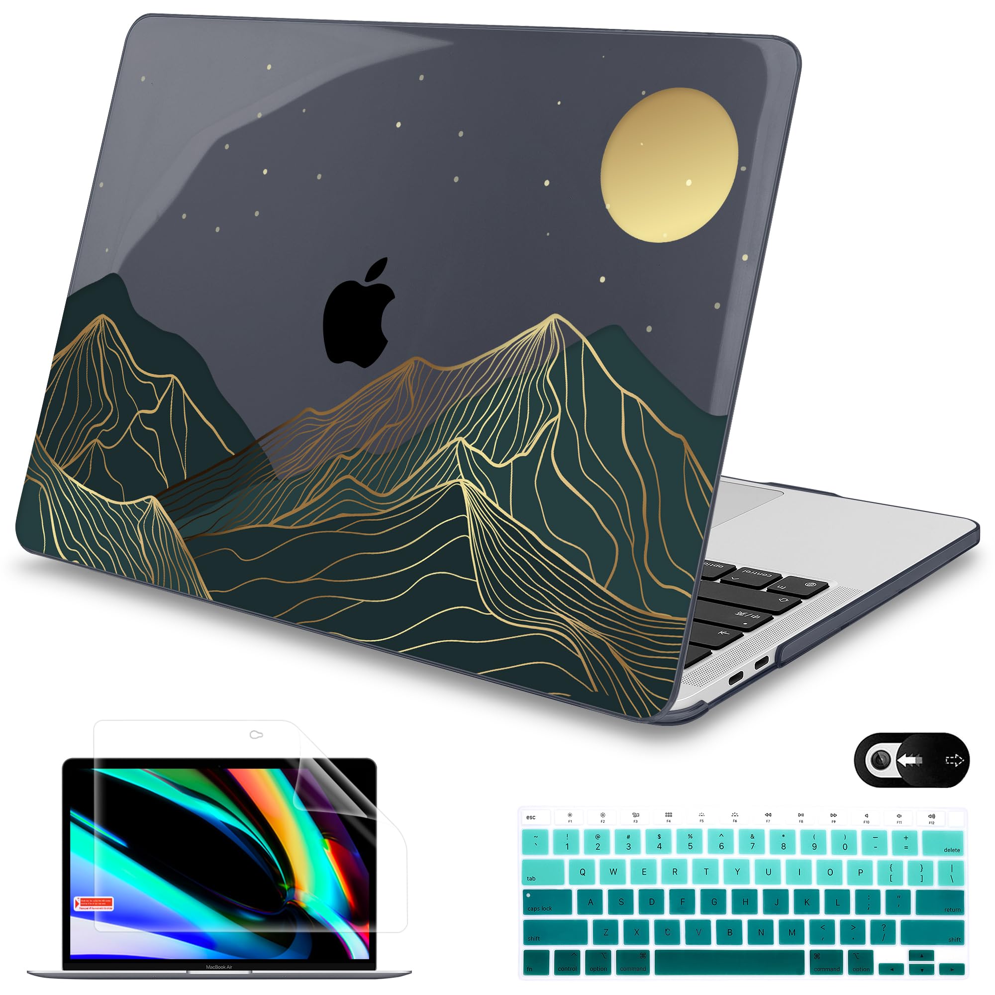 Mektron for MacBook Air 13 Case A1466/A1369 (2010-2017 Release), Snap-on Plastic Hard Shell Cover for MacBook Air 13.3 inch with Keyboard Cover,