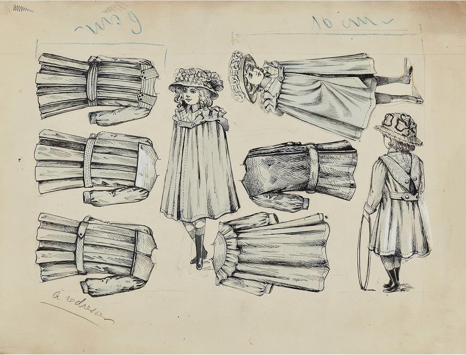 ArtDirect Fashion drawing (1910) Unframed Art Print Giclee Poster by Cécile Kahn - Ready for Framing with Customization Sizes 10x8, 14x11, 20x15, 32x24, 48x36 and 60x46 inches