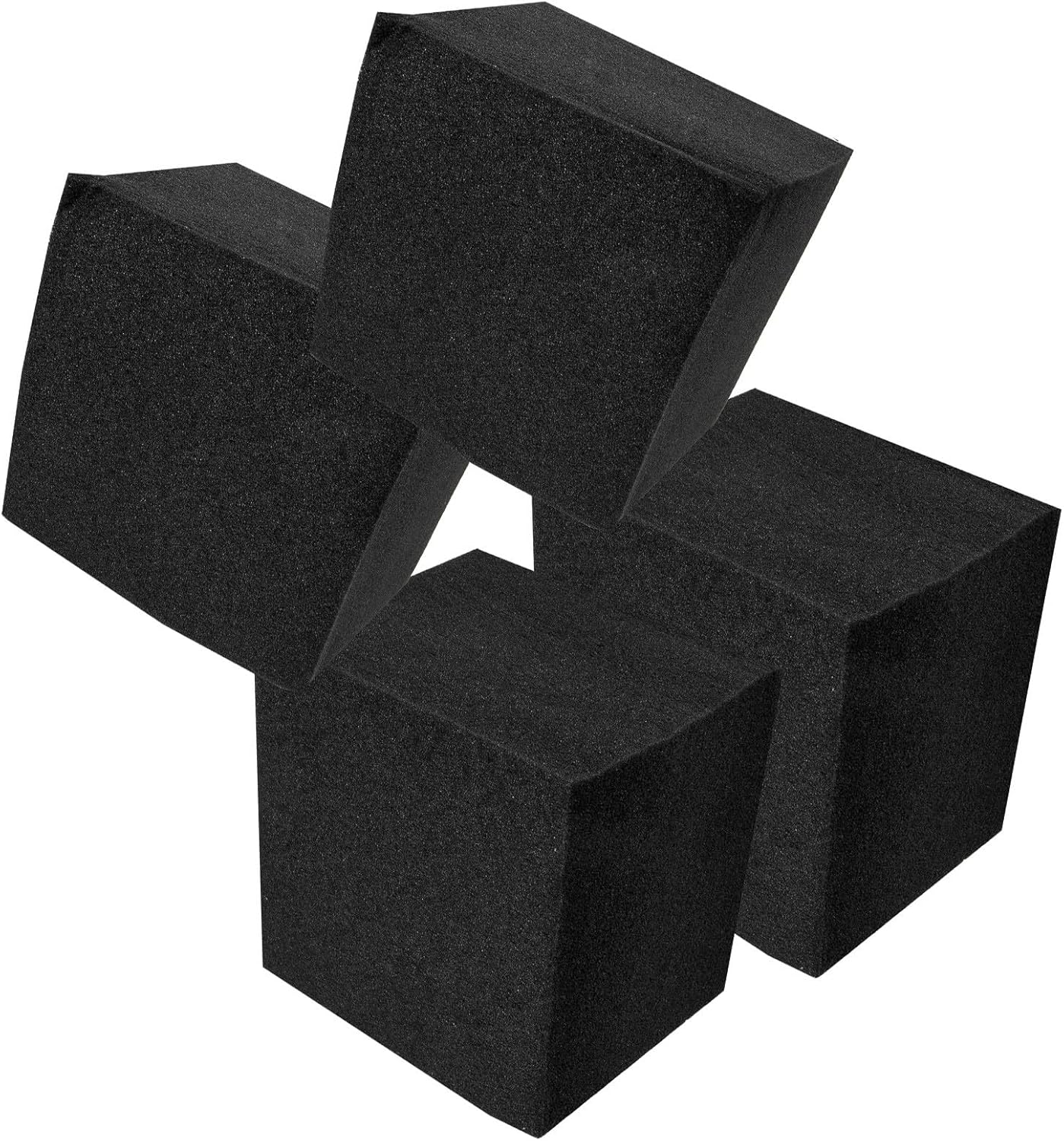 4pcs Soundproof Sponge Panels 15x15x15cm Black Flame-retardant Acoustic Foam Cubes Sound Absorption Blocks for Studio Recording and Home Soundproofing