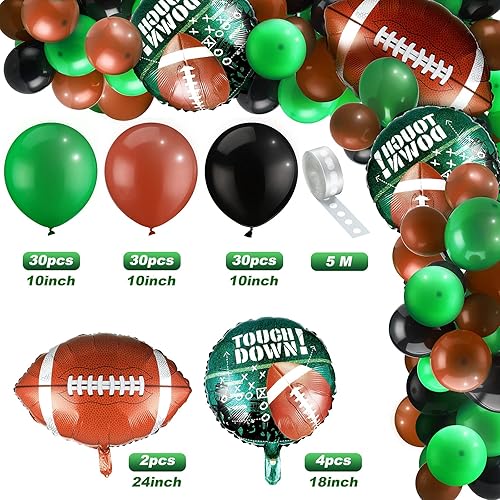 Miniatura 2 de Skylety Juego de 97 globos de fútbol, 6 globos de papel de aluminio, 90 globos de látex y tira larga de globo para decoraciones de fiestas de