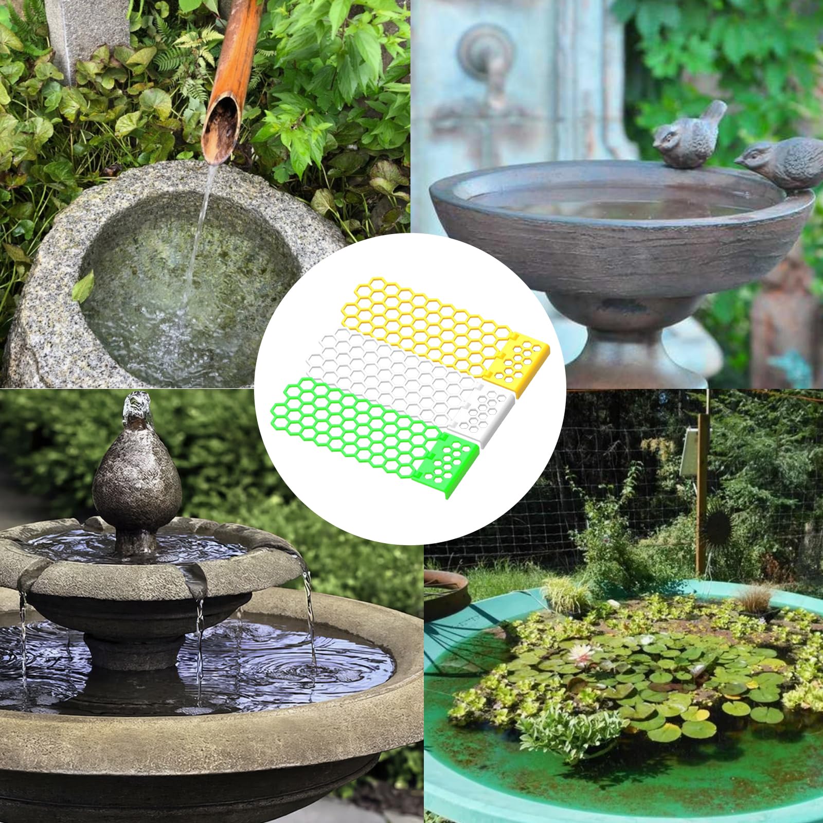 3 Escaleras Flotantes para Abejas - Isla de Colmena Plegable en Plástico | Bebedero Seguro para Polinizadores en Jardines, Huertos y Colmenares (Antiahogamiento)