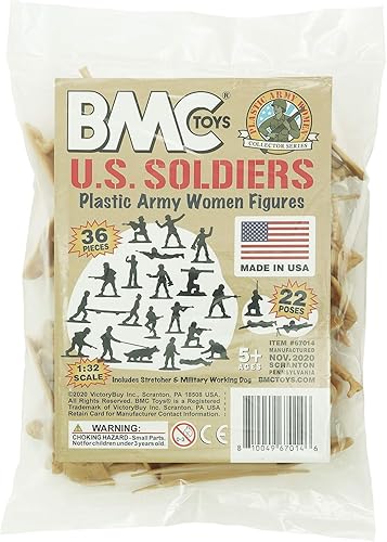 Miniatura 8 de BMC Plastic Army - Figuras de soldado de 36 piezas para mujer, hechas en Estados Unidos