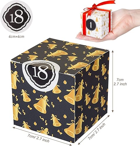 Miniatura 3 de Kesoto Cajas vacías de calendario de Adviento, 24 cartones impresos DIY Calendario de Adviento para hacer y rellenar, blanco y negro