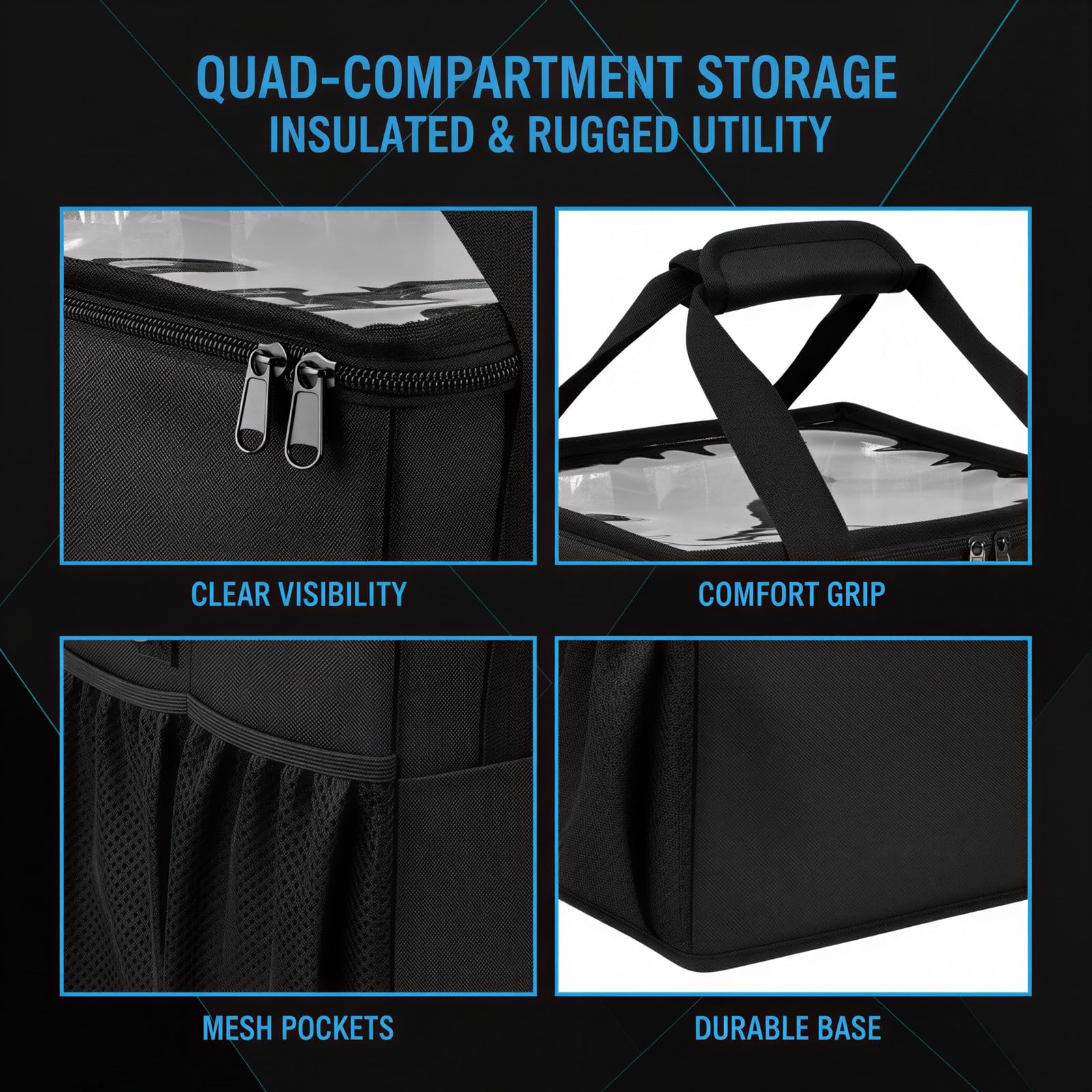 Sac Porte-gobelets Isotherme à 4 Compartiments, Sac de Transport pour Boissons avec bandoulière rembourrée, Portable pour Voyage, randonnée et Usage Quotidien, séparateurs, poignée intégrée