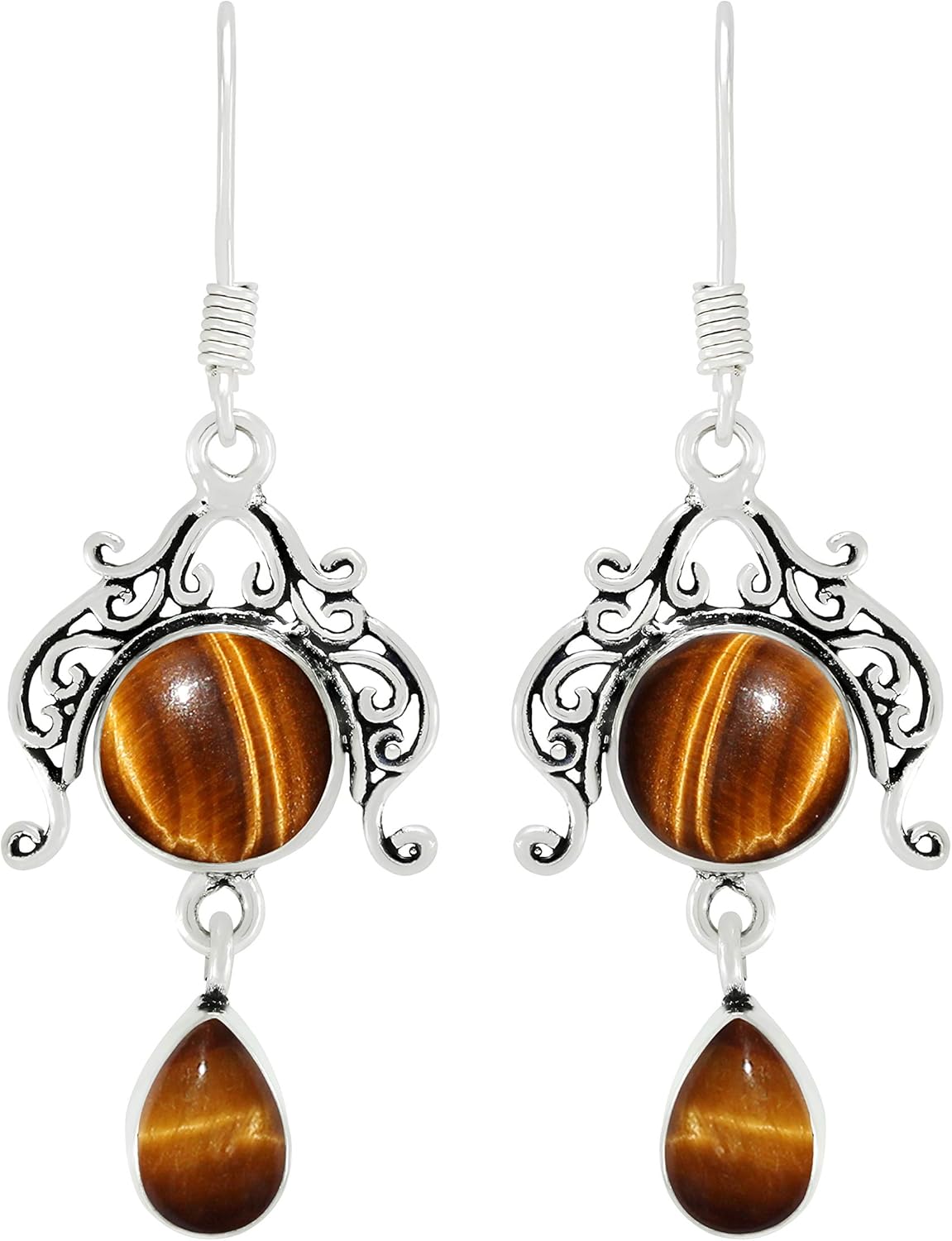 Natural Moonstone Lapis Malachite earrings Two Stone 925 Silver Overlay handmade Dangle Earrings for Women