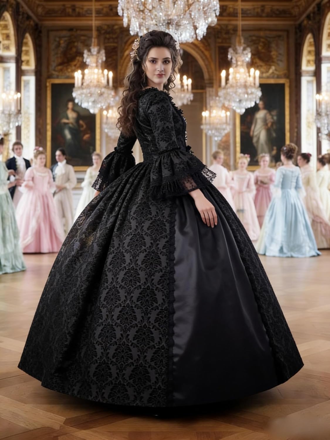 CountryWomen 18th Century Women's Rococo Ball Gown Victorian Masquerade Theme Costumes