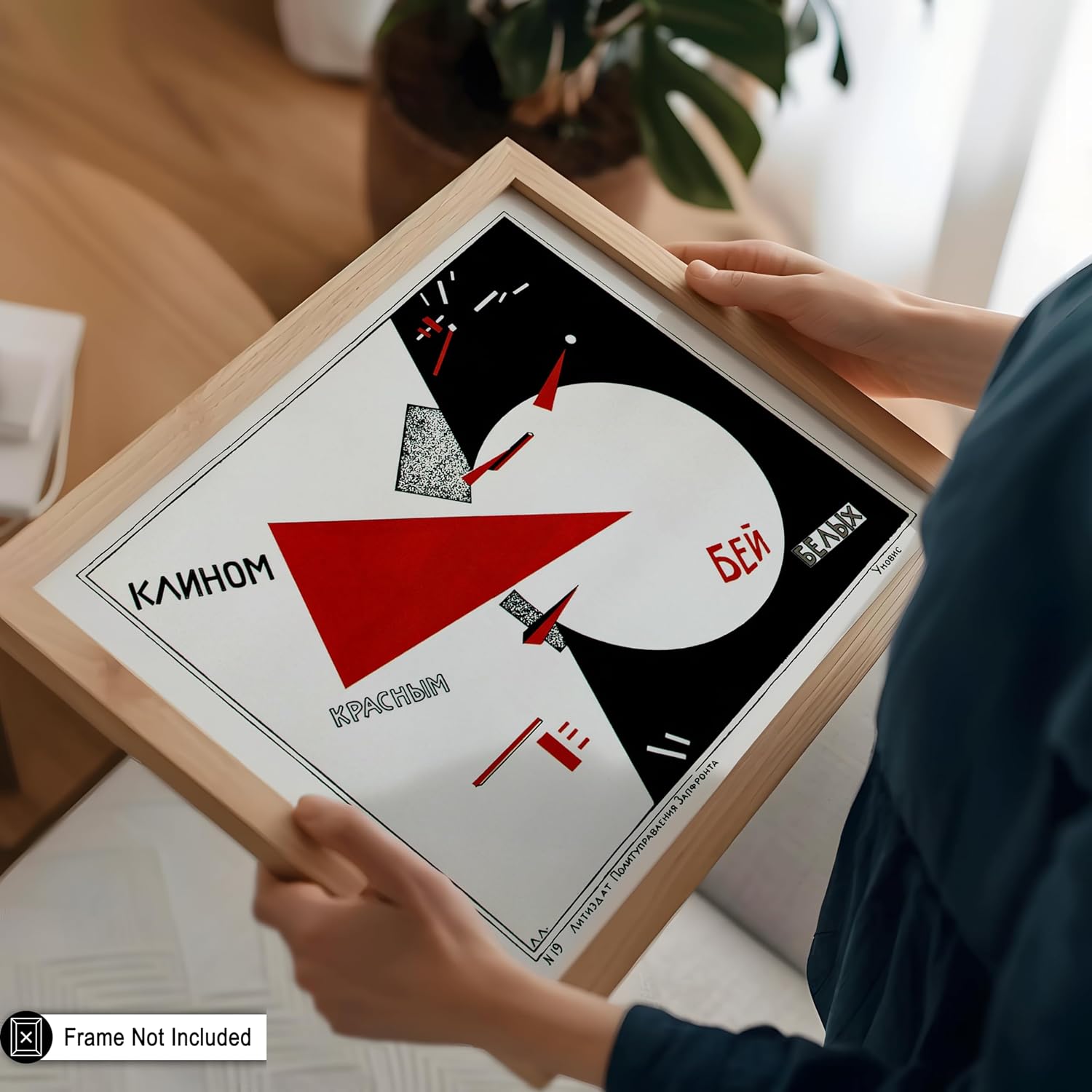 Poster Master Vintage Beat The Whites With The Red Wedge Poster - Retro Russian Propaganda Print - Russia Art - Gift for Men, Women - Wall Decor for Home, Office, Living Room - 16x20 UNFRAMED Wall Art