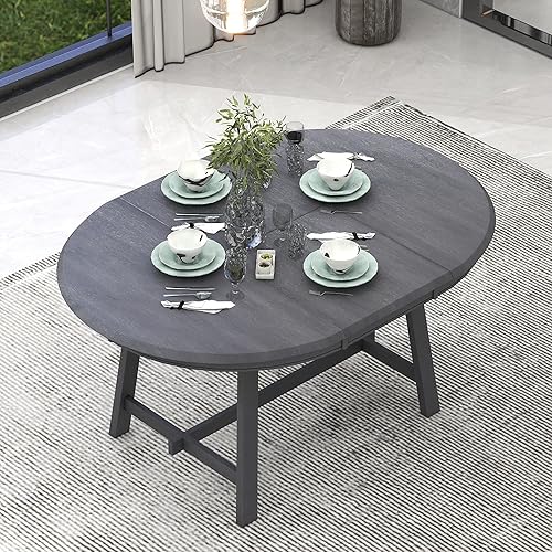 Miniatura 5 de Voohek Mesa de comedor moderna para lugares pequeños, cocina, sala de estar, gris Gris,Natural,https://www.amazon.com/dp/undefined