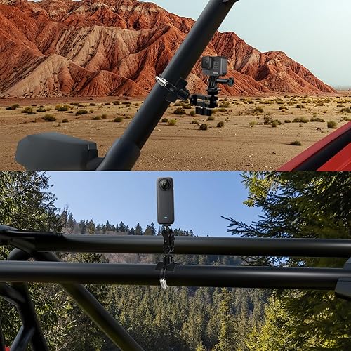 Miniatura 6 de BarGrip Abrazadera universal de montaje de cámara de barra enrollable para cámaras de acción – Se adapta a barras redondas, cuadradas y de perfil de